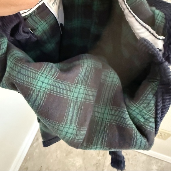 OshKosh B’gosh | Toddler Boys Corduroy Overall | Navy Blue and Plaid | 18 Months - Picture 8 of 8